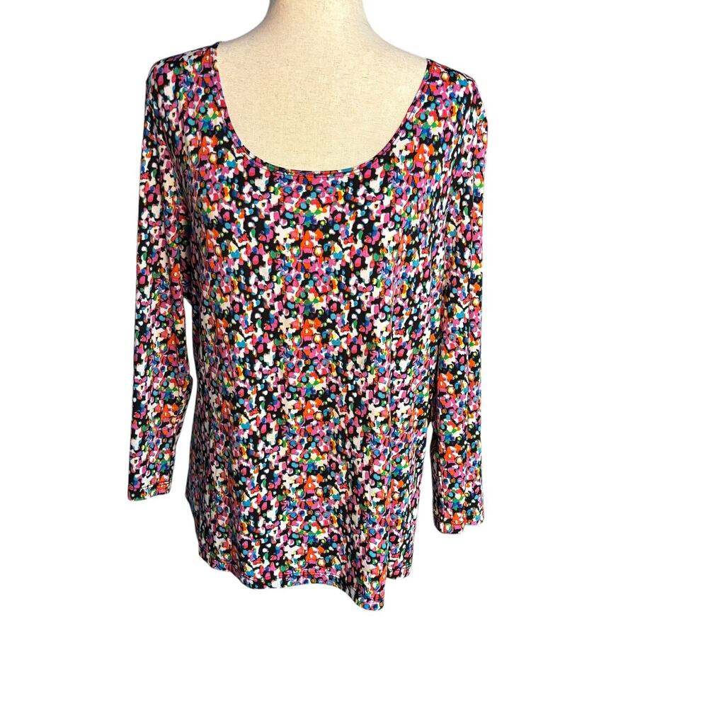 Travel Elements XL Artsy Multicolored Jersey, 3/4 sleeve Tunic Top